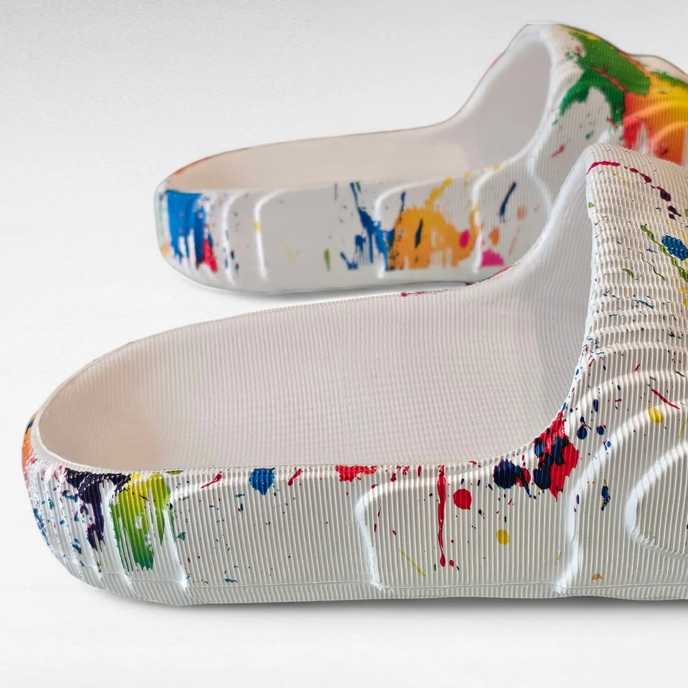 Colorful Paint Splatter Slides Size EU 41/42